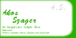akos szager business card